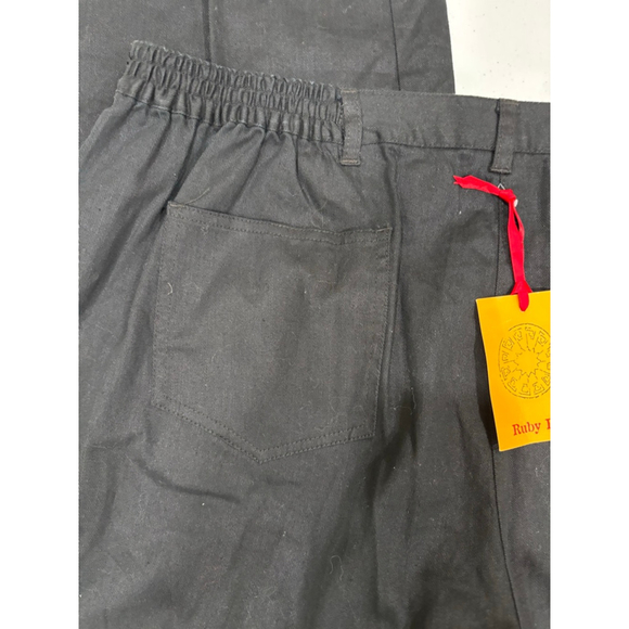 Women's Ruby Rd. Black Straight Leg Pants, Elastic Waist, 20W, NWT - Picture 6 of 7